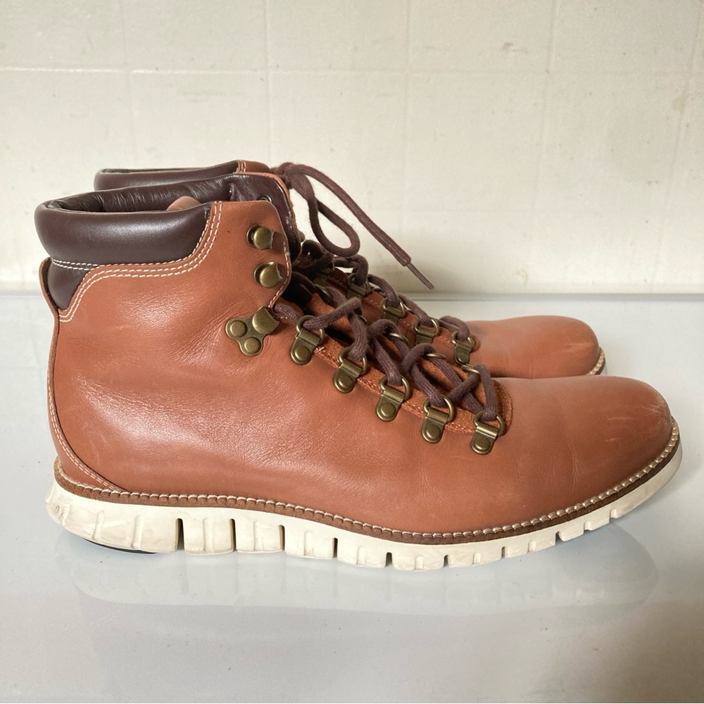 Cole Haan Zero Grand Men's Waterproof Brown Leather Lace up boot.